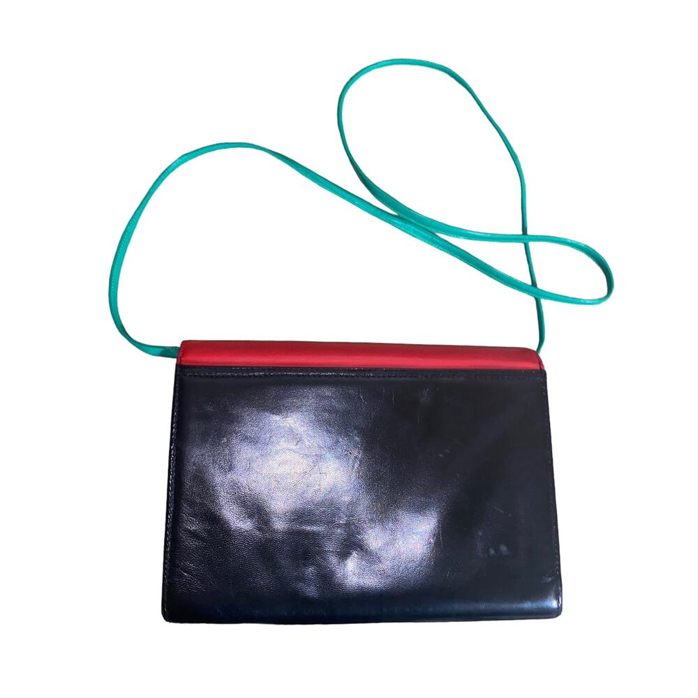 Multicolor Colorblock Envelope Crossbody Bag in Red/Yellow/Black/Royal Blue/Teal - Picture 2 of 10